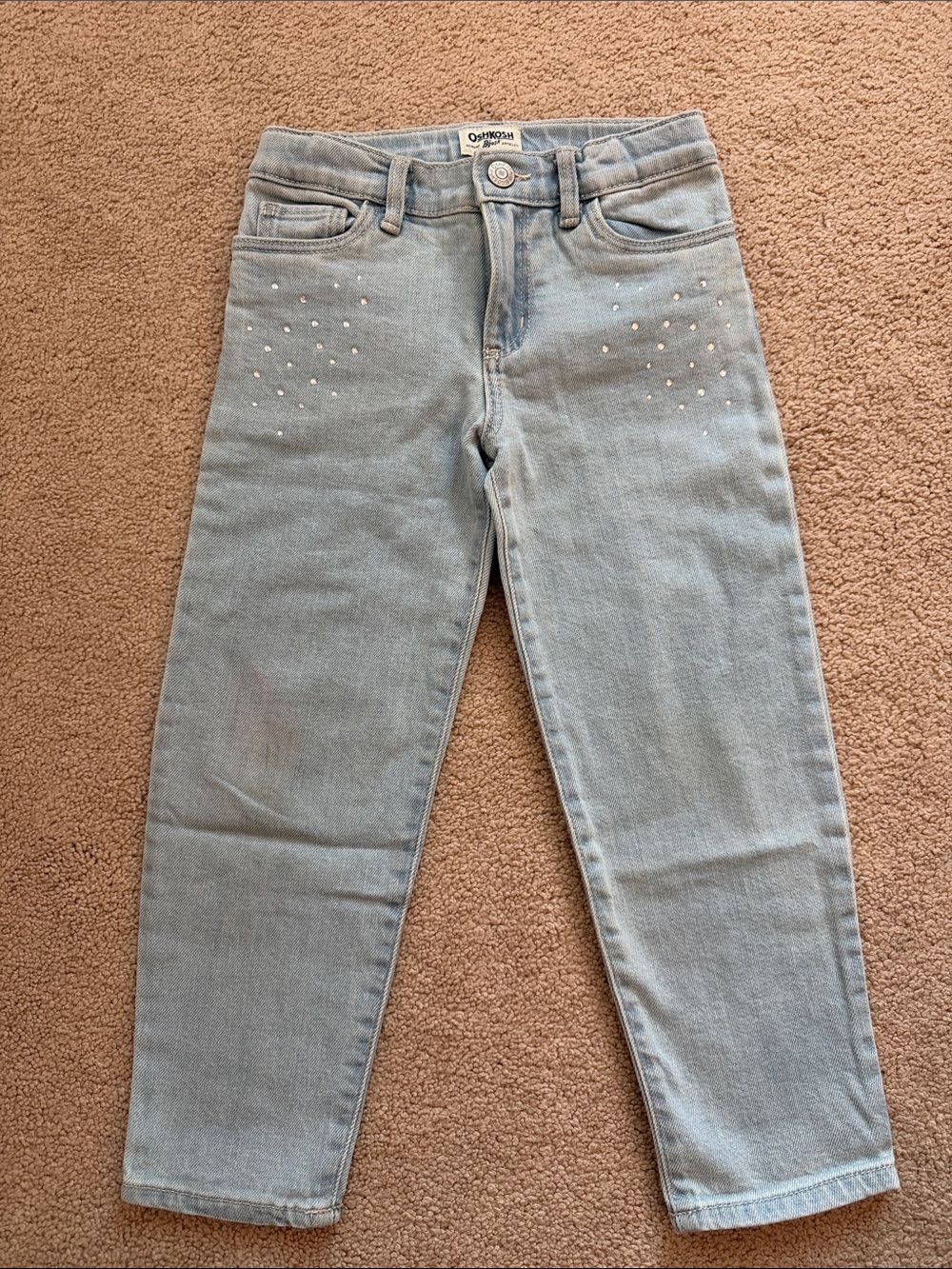 OshKosh B'gosh Light Blue Skinny Jeans with Pearl Studs